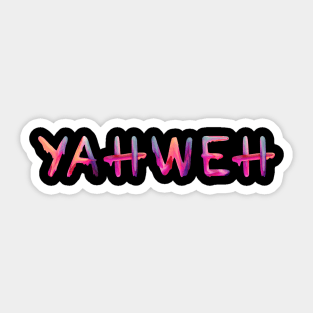 Yahweh Vibrant Colorful Text Art Sticker